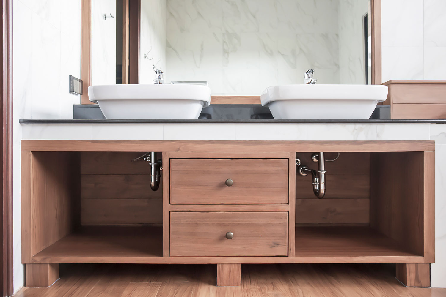 Bathroom timber vanity unit
